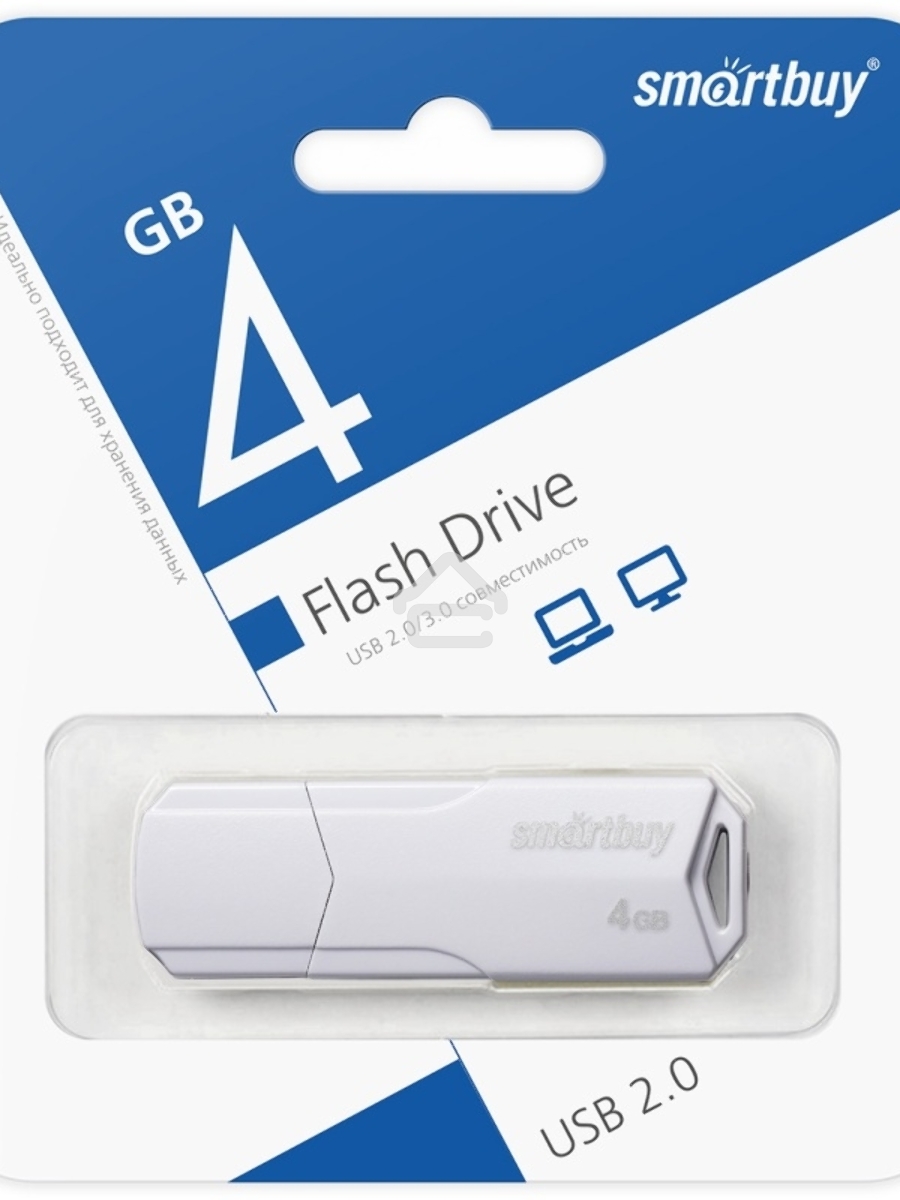 Флеш диск SmartBuy 4GB CLUE White (SB4GBCLU-W)