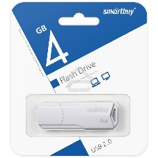Флешка USB R/W Smartbuy 4 Gb,CLUE белый (SB4 GbCLU-W)