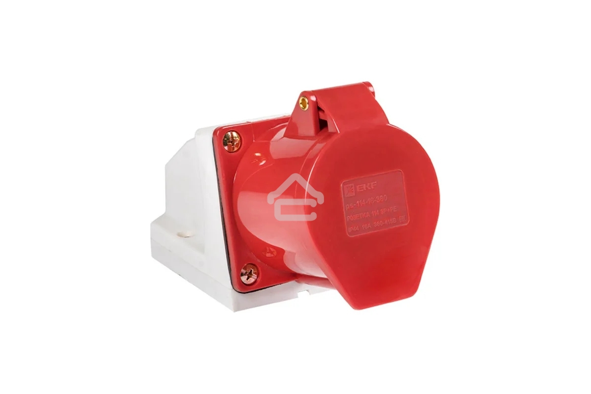 Розетка стационарная наружная EKF ps-114-16-380 16А 380В 3P+РЕ IP44 (114)