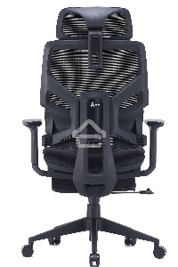 Кресло компьютерное Cactus CS-CHR-MC01-BK черный, сетка, эко.кожа, с подголов. крестов. пластик