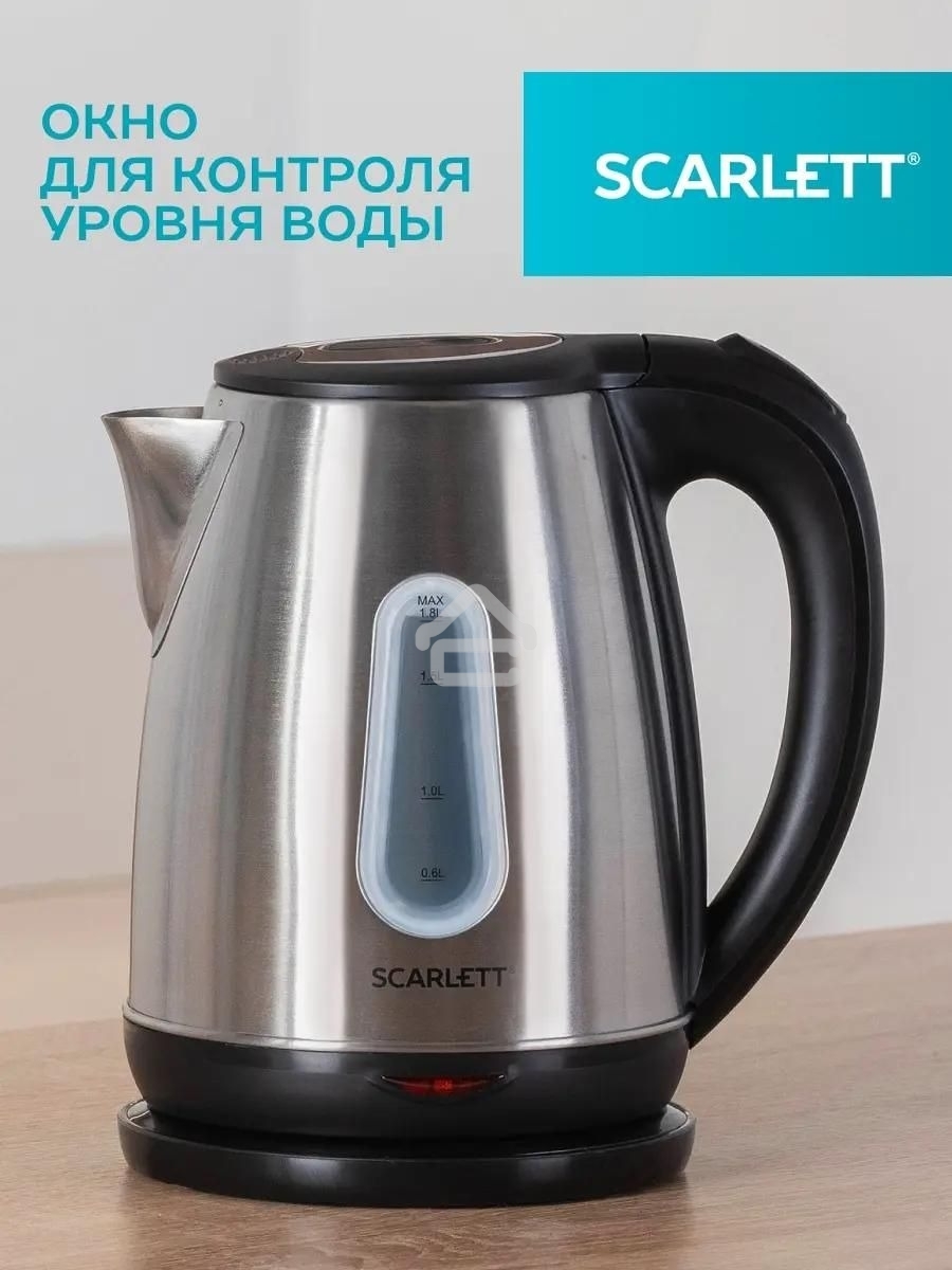 Чайник электрический SCARLETT SC-EK21S36, 1.8л, 2200Вт, черный