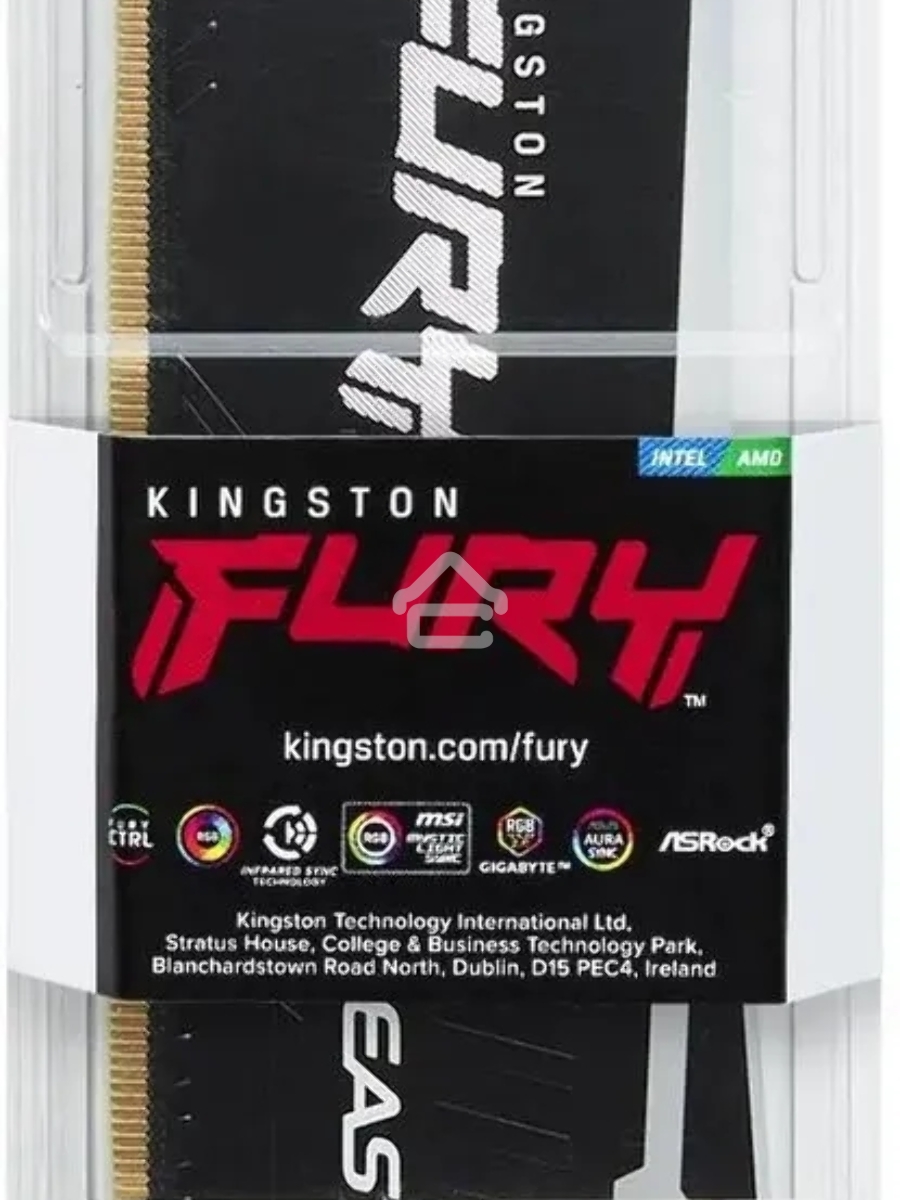 Оперативная память Kingston Fury Beast, DDR5, 16GB (1x16GB), 5200MHz, CL40, DIMM, с радиаторами, RGB, черный