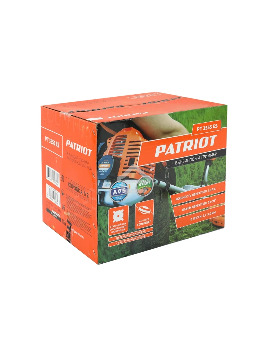 Триммер бензиновый Patriot 3555ES Country 1.8л.с. неразбор.штан. реж.эл.:леска/нож