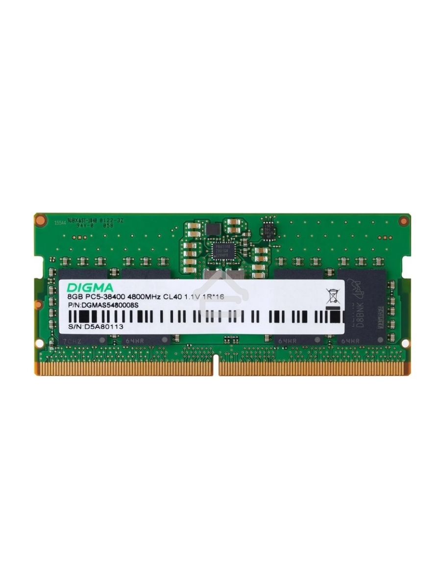 Оперативная память Digma, DDR5, 8GB (1x8GB), 4800MHz, CL40, SO-DIMM