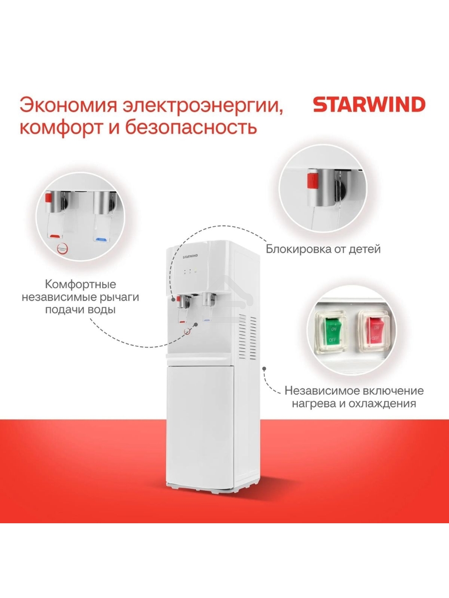 Кулер Starwind SW-1113EW напольный электронный белый
