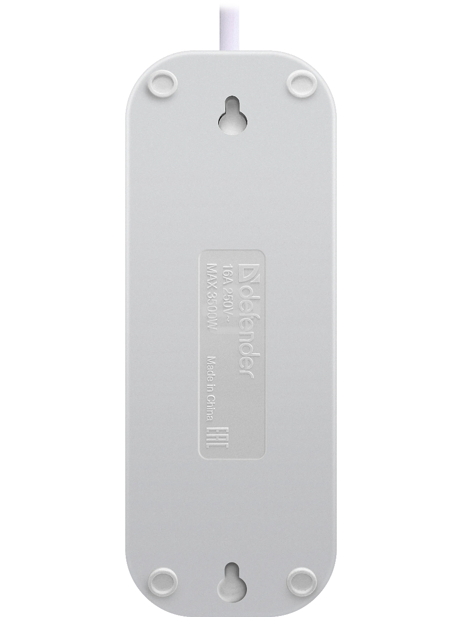 Удлинитель с заземлением Defender L330 16 А, 3 м, заземление, выключатель