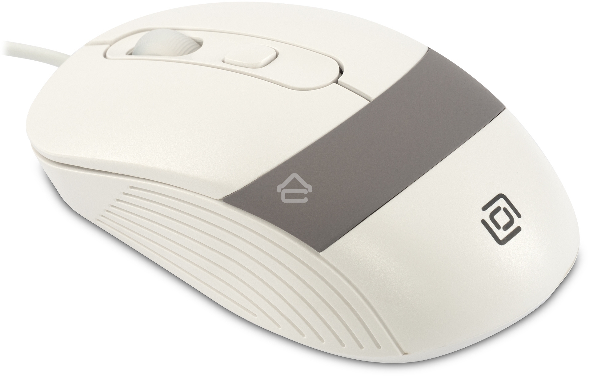 Мышь проводная Oklick 310M белый/серый, 2400 dpi, USB, кнопки - 4