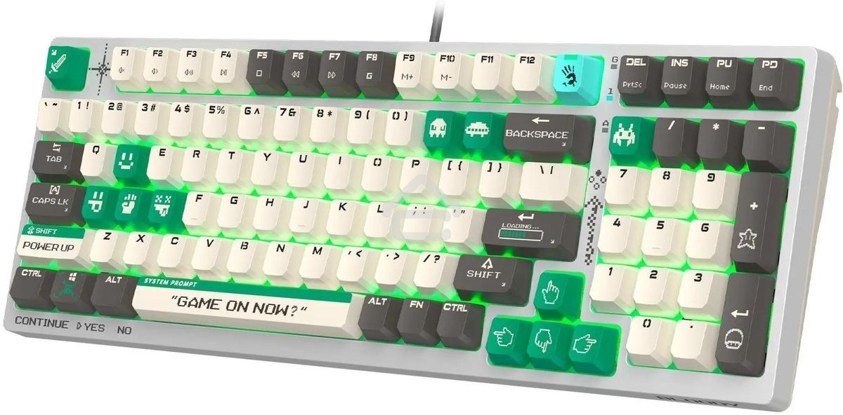 Клавиатура A4Tech Bloody S98 Pixels Green проводная USB белый/бежевый
