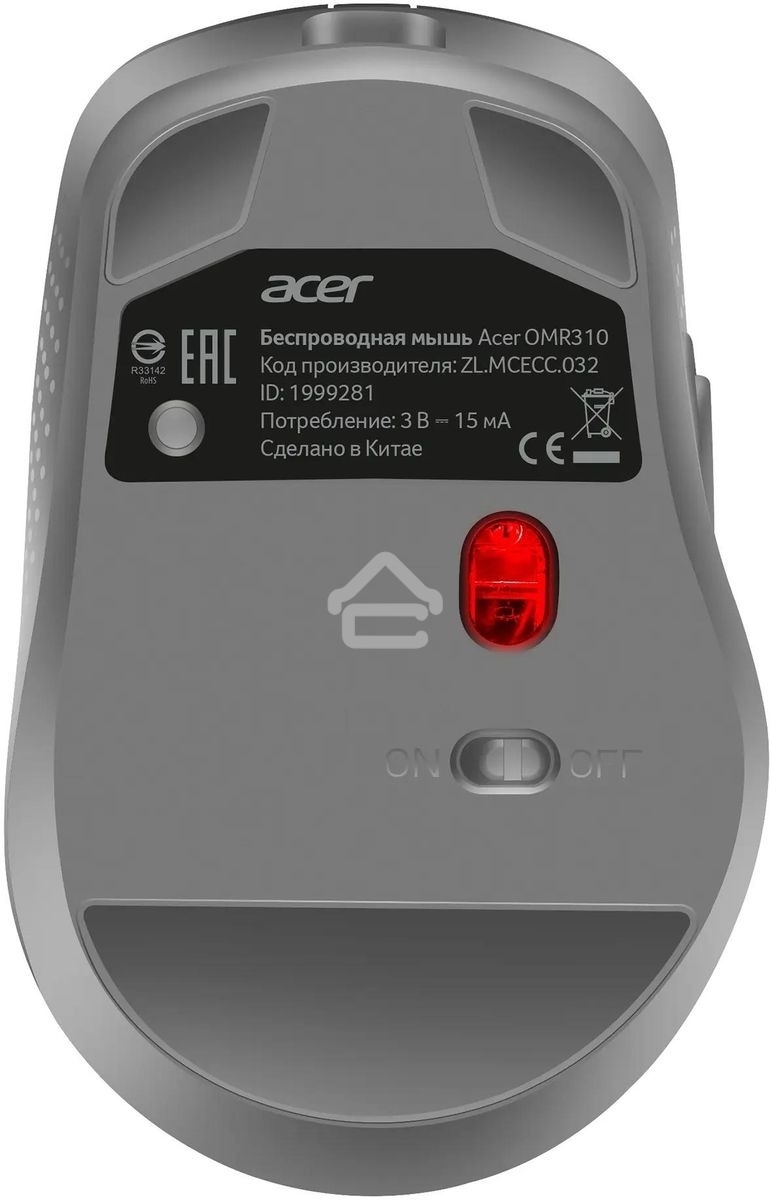 Мышь беспроводная Acer OMR310 темно-серый, 1600 dpi, радиоканал, Bluetooth, USB, кнопки - 7