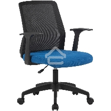 Кресло компьютерное Cactus CS-MC222-BKBL черный, сиденье темно-синий, сетка/ткань, низк.спин. крестов. пластик, пластик черный