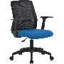 Кресло компьютерное Cactus CS-MC222-BKBL черный, сиденье темно-синий, сетка/ткань, низк.спин. крестов. пластик, пластик черный