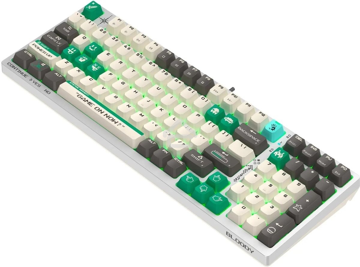 Клавиатура A4Tech Bloody S98 Pixels Green проводная USB белый/бежевый
