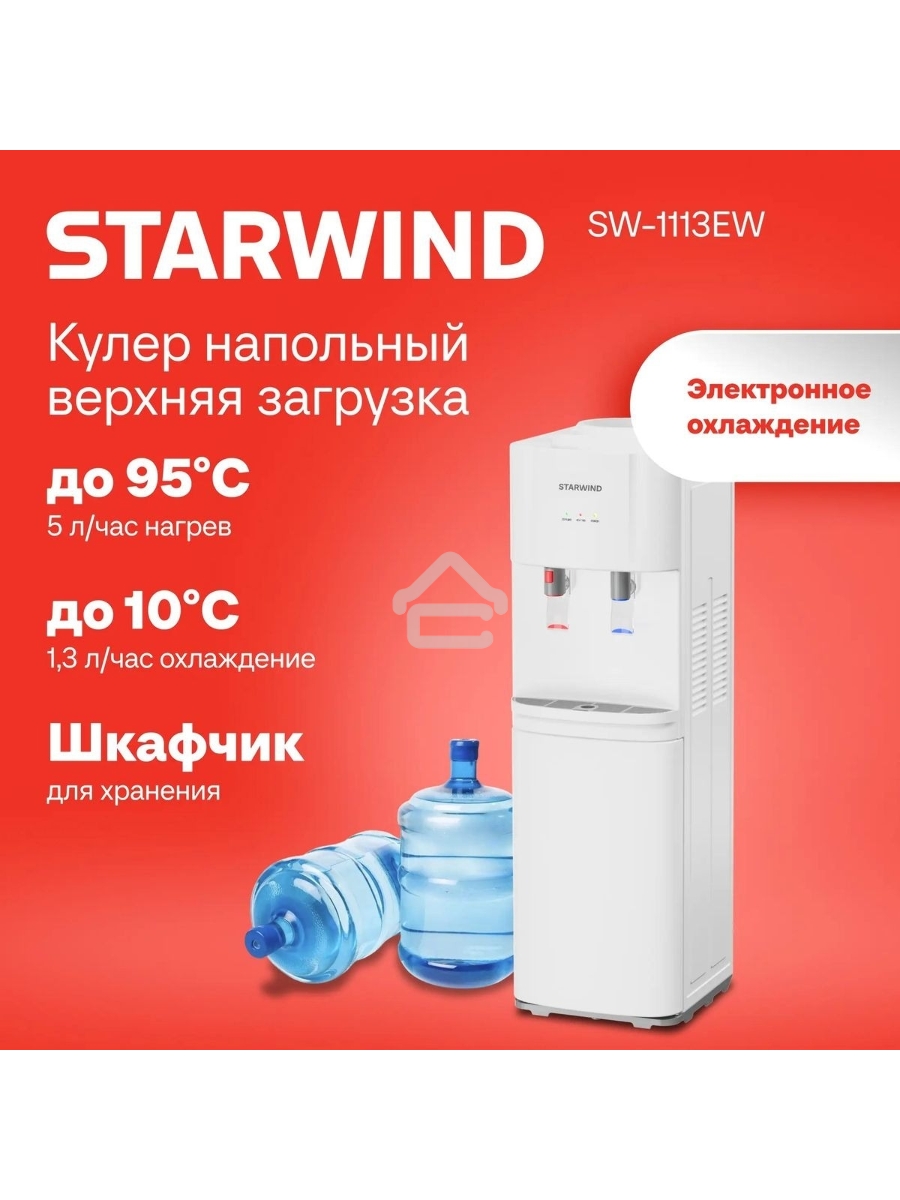 Кулер Starwind SW-1113EW напольный электронный белый