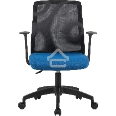 Кресло компьютерное Cactus CS-MC222-BKBL черный, сиденье темно-синий, сетка/ткань, низк.спин. крестов. пластик, пластик черный