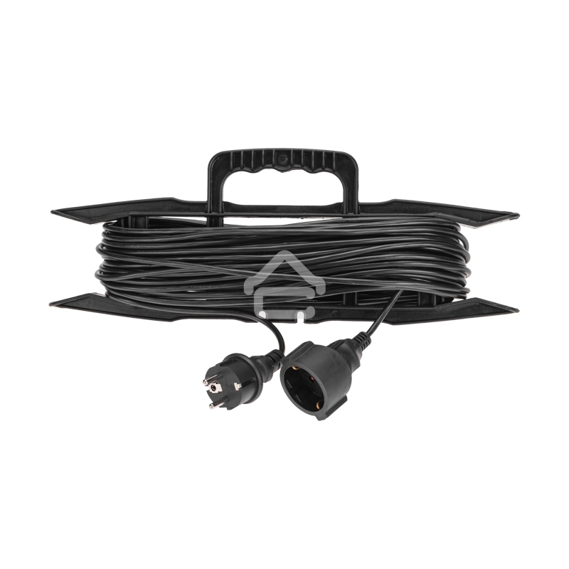 Удлинитель-шнур PROconnect на рамке ПВС 3х0,75мм², 20 м, с/з, 6А, 1300Вт, IP20, черный