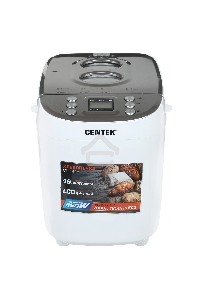 Хлебопечка Centek CT-1415 (бел/сталь) 1500 г БОЛЬШОЙ ОБЪЁМ, 860Вт, 15 программ, таймер, LCD, окошко