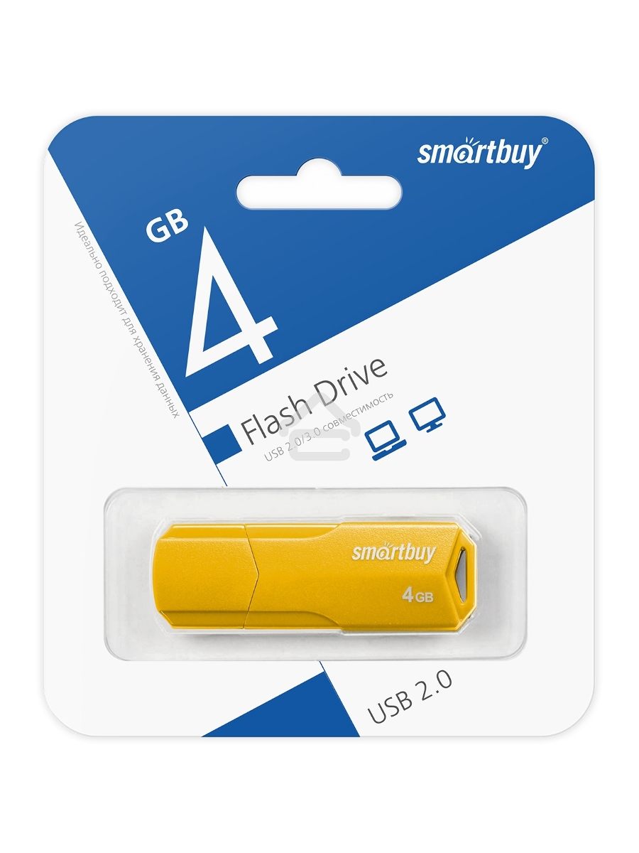 Флеш диск SmartBuy 4GB CLUE Yellow (SB4GBCLU-Y)