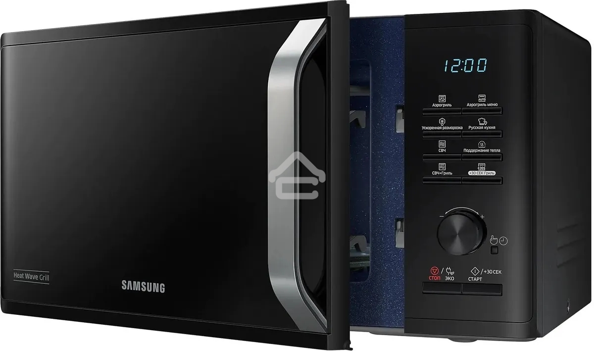 Микроволновая печь Samsung MG23K3575AK черный, 23 л, 800 Вт, переключатели - поворотный механизм/кнопки
