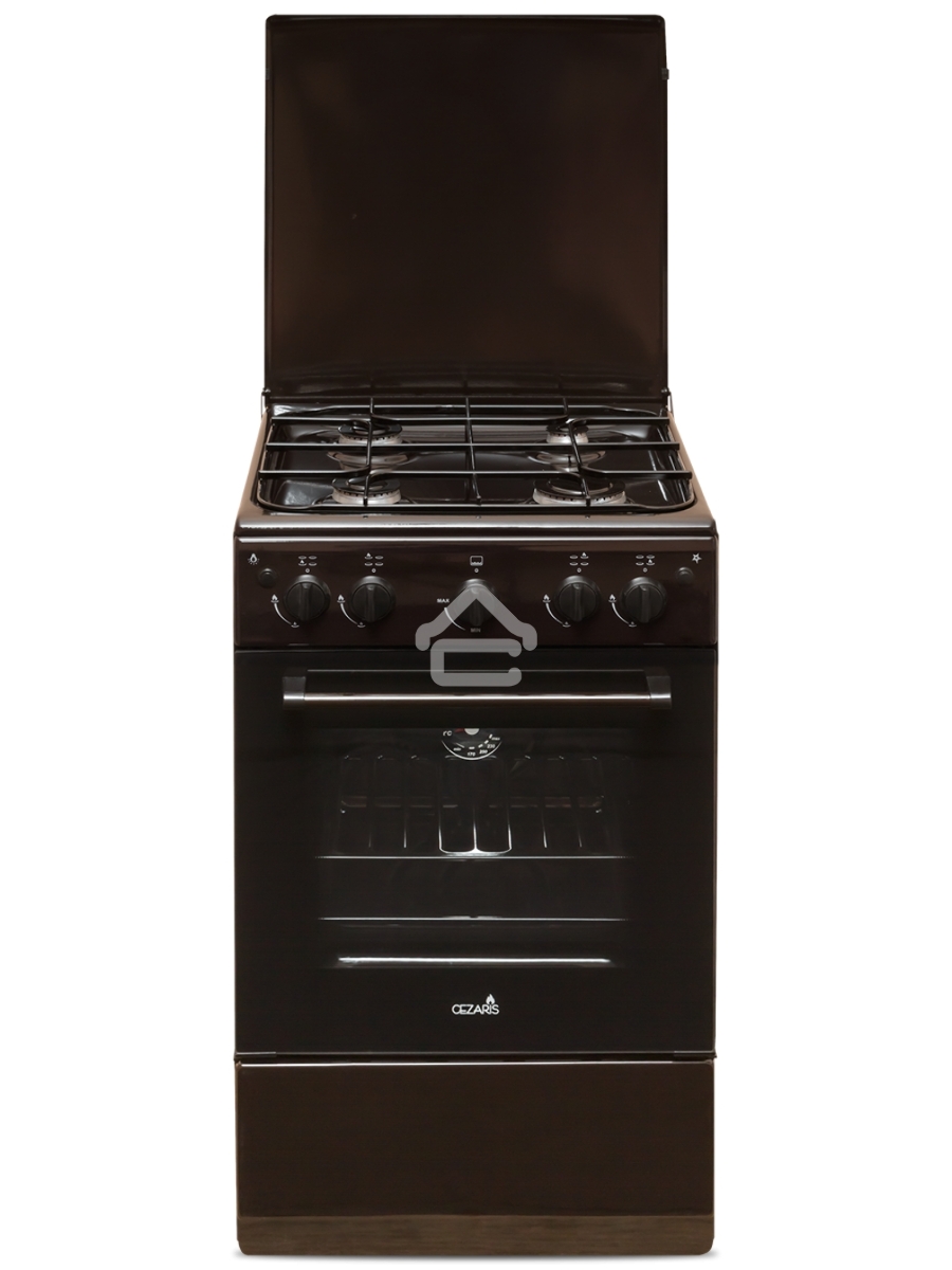 Плита газовая Cezaris ПГ 2150-05 коричневый, конфорок 4 шт, духовка 43 л, 50 см x 85 см x 50 см