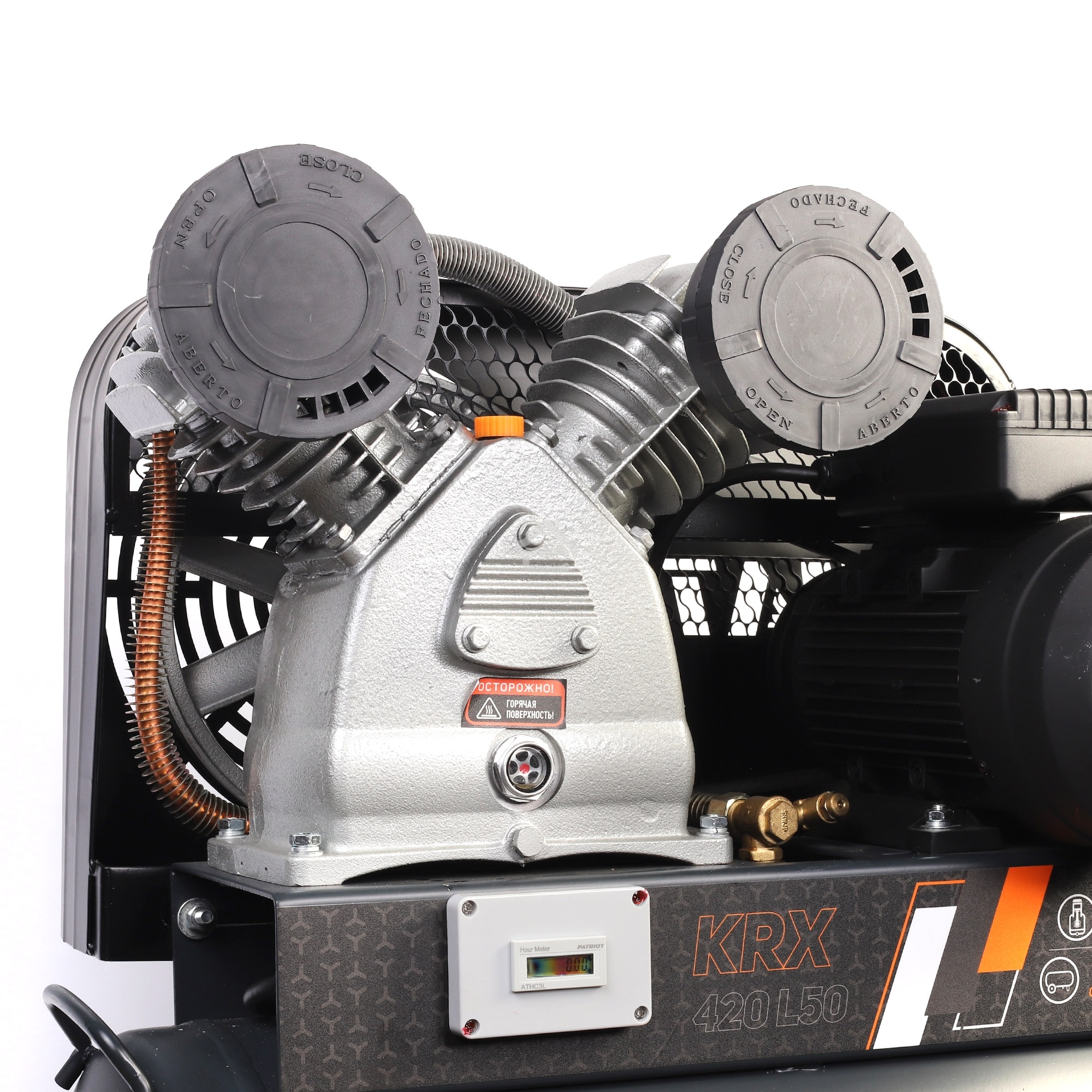 Компрессор Patriot KRX 420 L50, поршневой, ременной, масляный, 420 л/мин, 50 л, 10 бар, 2.2 кВт, 230 В