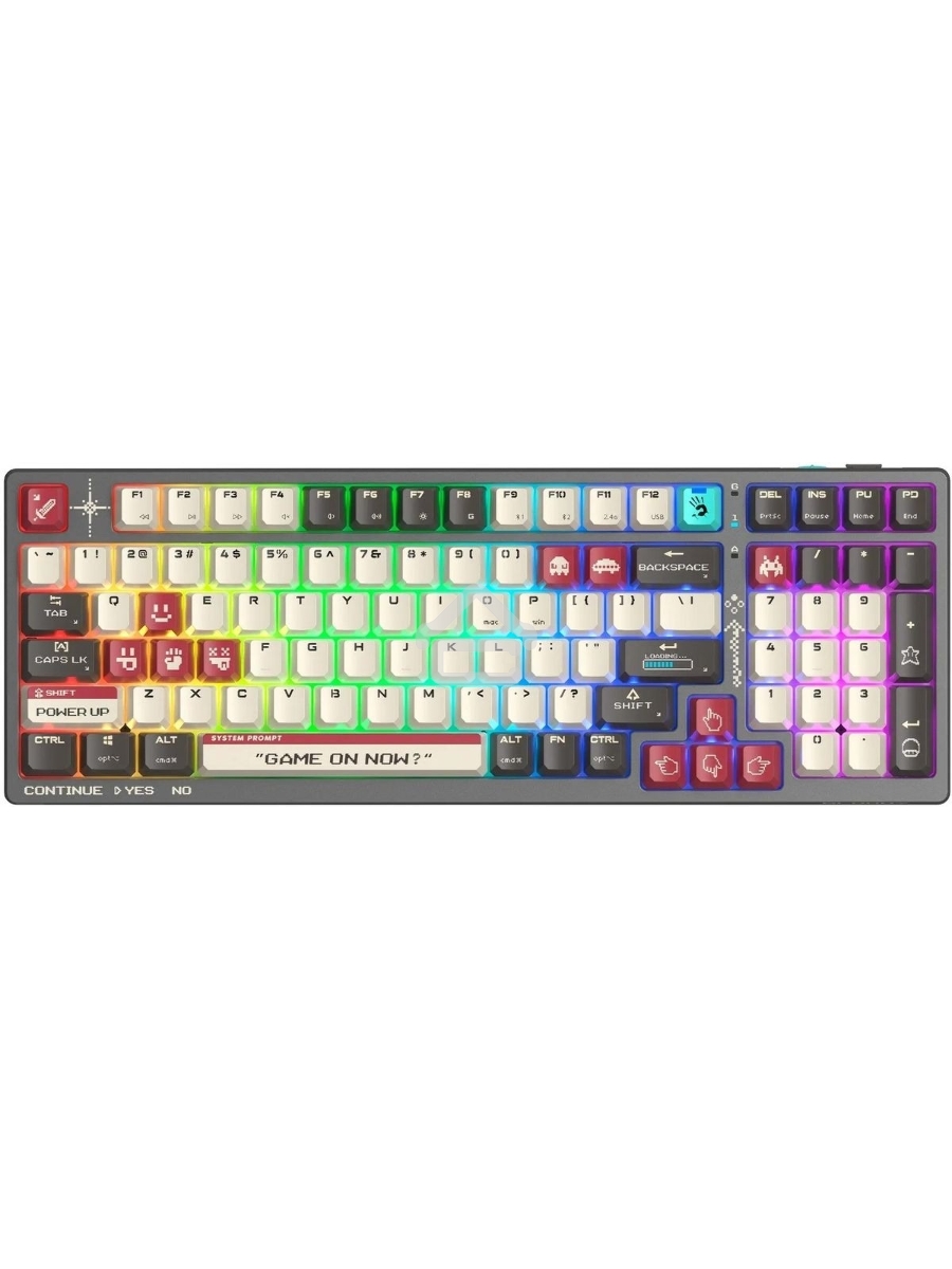 Клавиатура A4Tech Bloody WS98 Pixels Red беспроводная USB, Bluetooth/Радиоканал темно-серый/белый