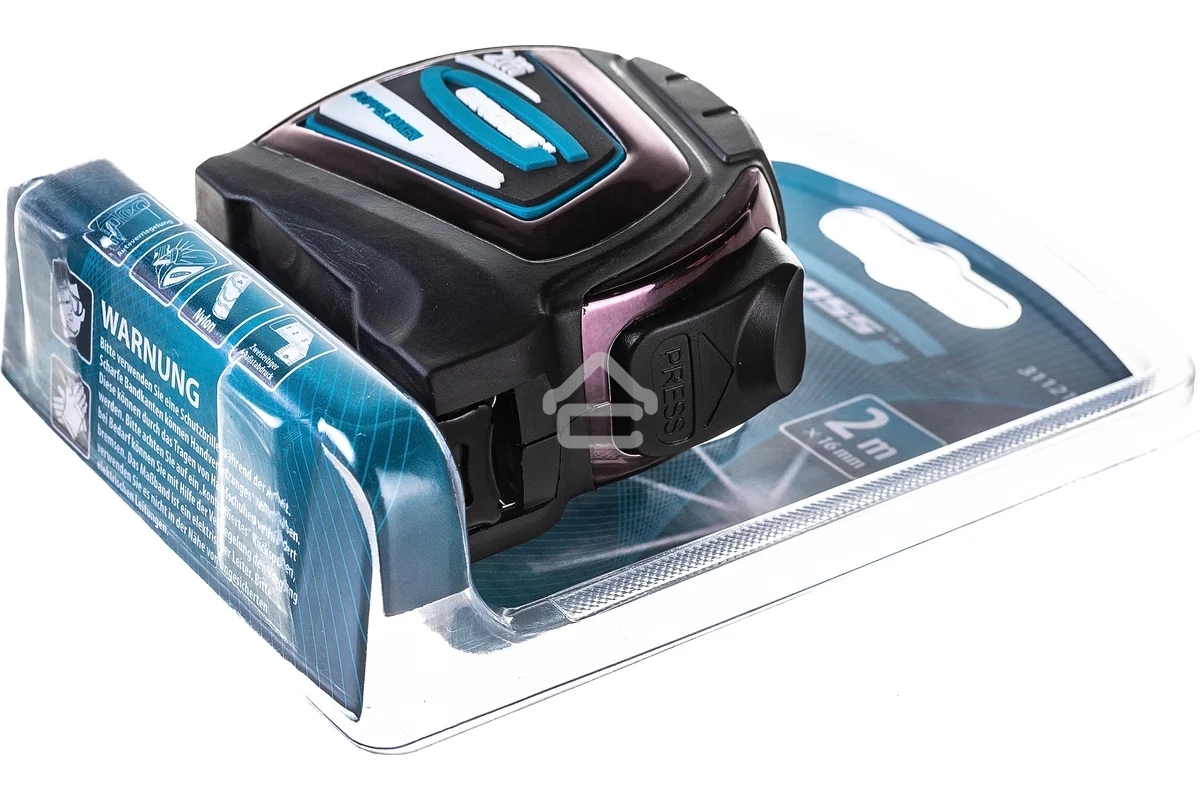 Рулетка Gross 31121''doppelhaken'' 2м x 16мм односторонний зацеп нейлон двуст. шкала автоматич