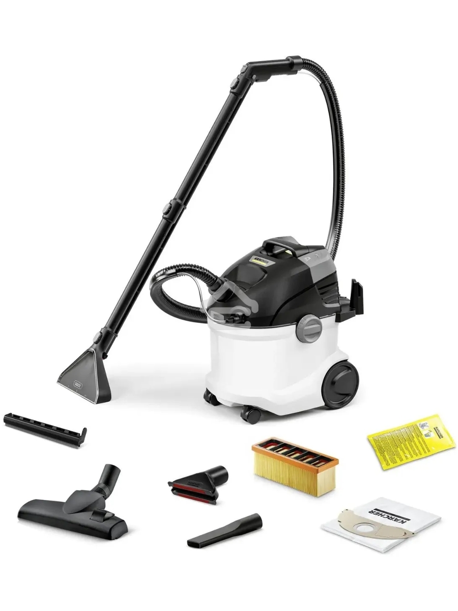 Пылесос моющий Karcher SE 5 *EU [1.081-230.0] белый/черный, 1000 Вт, уборка сухая/влажная, пылесборник контейнер/мешок, 4 л