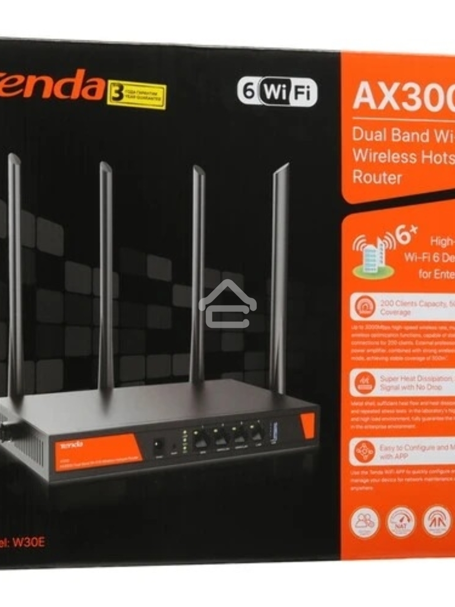 Маршрутизатор Wi-Fi TENDA 3000MBPS W30E