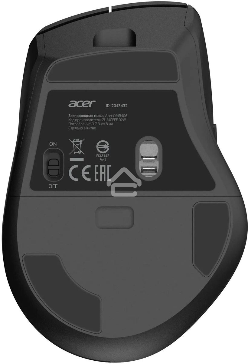Мышь беспроводная Acer OMR406 черный, 4800 dpi, радиоканал, Bluetooth, USB, кнопки - 8
