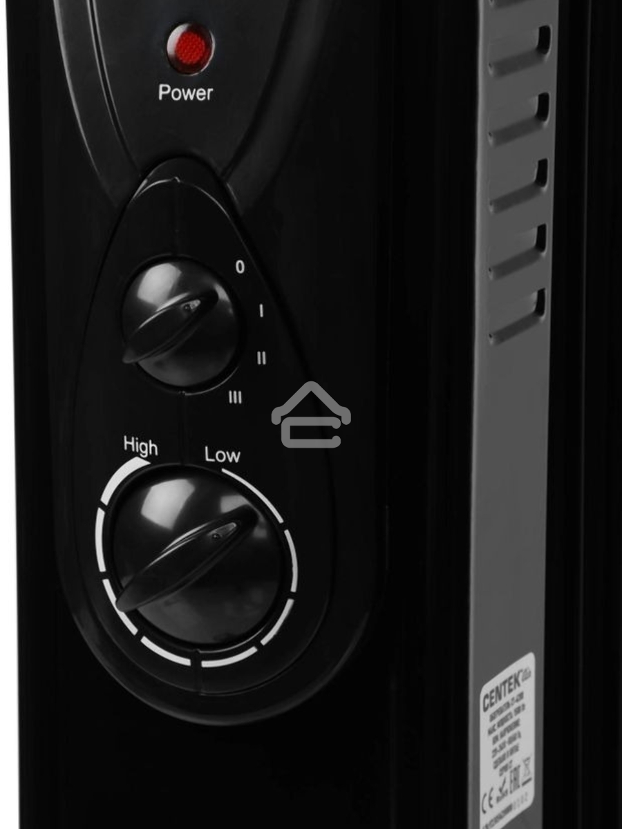 Масляный обогреватель Centek CT-6200 (7 секций) черный, 700/1000/1500Вт, 3 режима, механический термостат