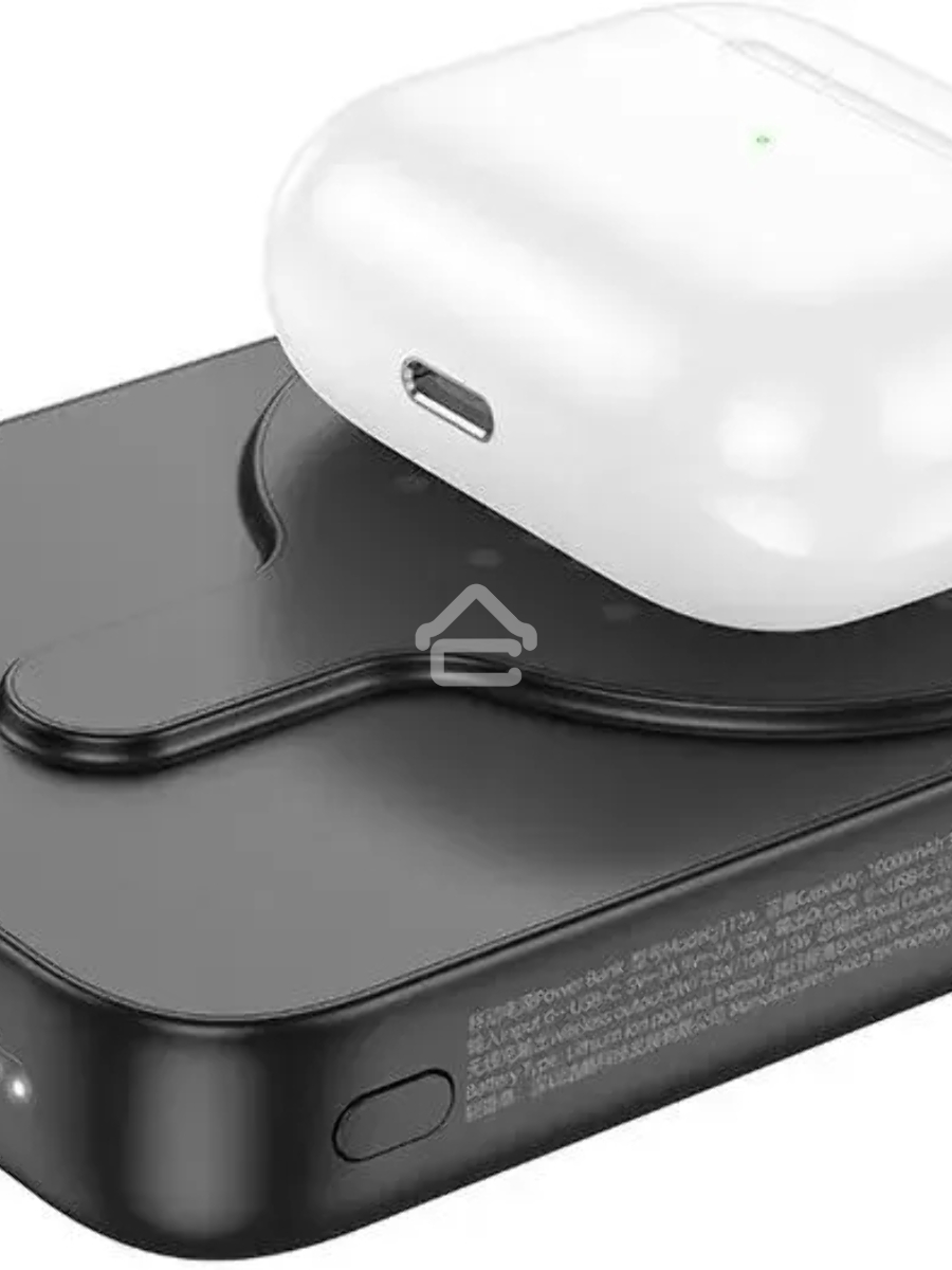 Мобильный аккумулятор Hoco J117A Esteem 10000mAh QC/PD 20W 2A USB-C беспров.зар. черный