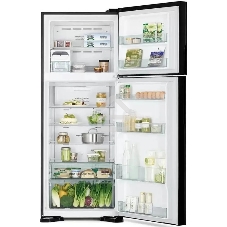 Холодильник Hitachi HRTN7489DF GBKCS черный стекло двухкамерный инвертер 333/117л морозилка сверху