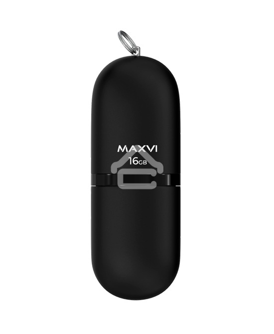 Флешка USB R/W Maxvi SF 16GB USB 2.0 black, монолит с колпачком, soft touch