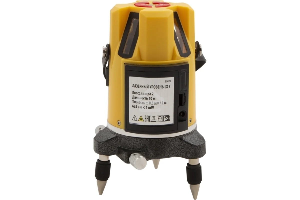 Лазерный уровень Denzel LX3, 10м, ±0,3мм/1м, 635нм, 35070