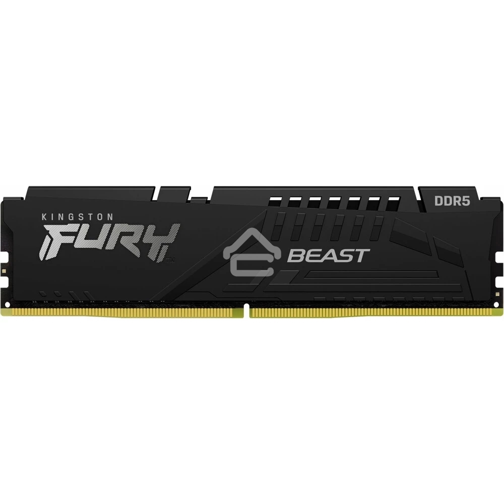 Оперативная память Kingston Fury Beast, DDR5, 16Gb (1x16Gb), 6000MHz, CL30, DIMM, с радиатором, черный
