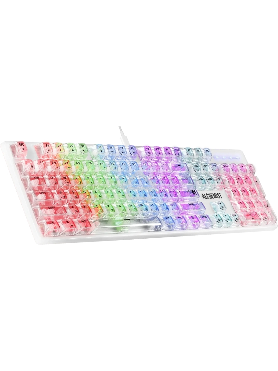 Механическая клавиатура Defender Alchemist GK-000 RU,прозрач,104кн+FN,радуж,1.5м_1