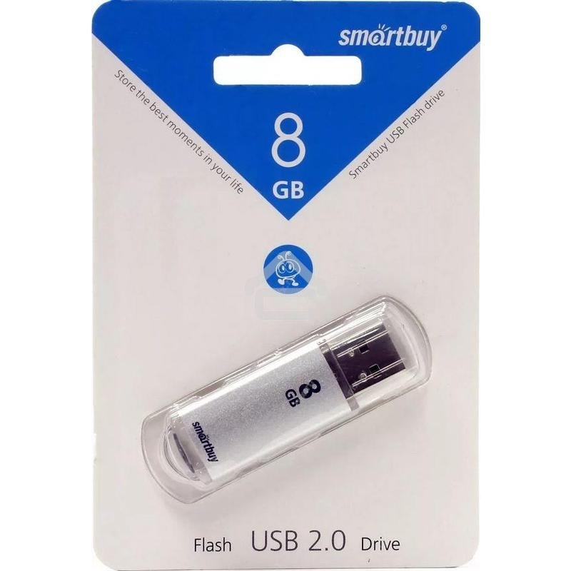 Флешка USB Smartbuy 8 Gb USB <USB 2.0> Smartbuy V-Cut серебристый(SB8 GbVC-S)