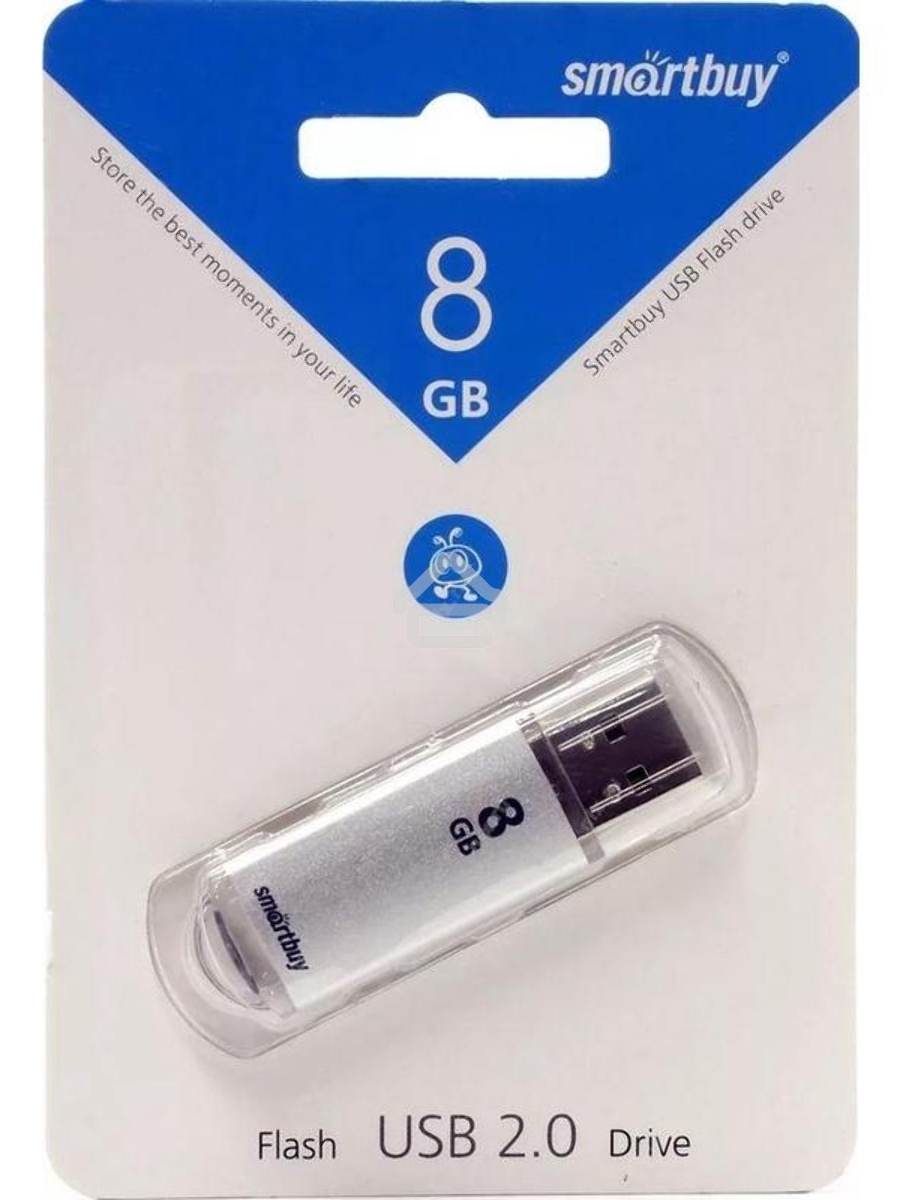 Флеш диск 8Gb USB Drive <USB2.0> Smartbuy V-Cut Silver (SB8GBVC-S)