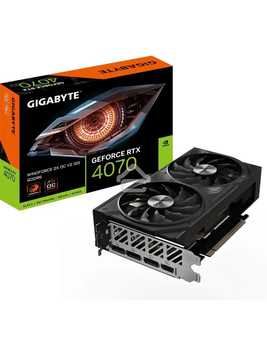 Видеокарта Gigabyte GV-N4070WF2OCV2-12GD RTX4070 GDDR6, 3*DP, HDMI