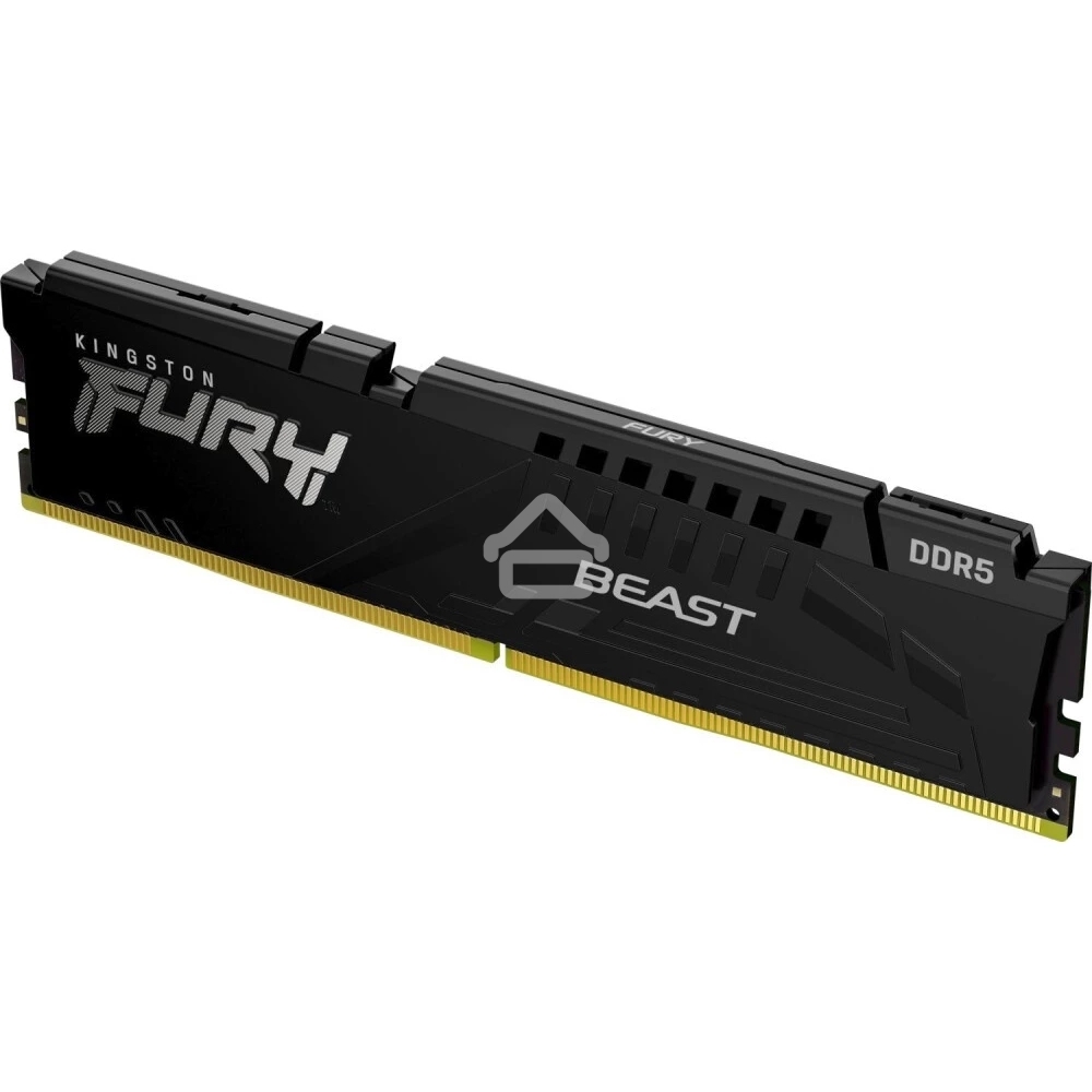Оперативная память Kingston Fury Beast, DDR5, 16Gb (1x16Gb), 6000MHz, CL30, DIMM, с радиатором, черный