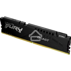 Оперативная память Kingston Fury Beast, DDR5, 16Gb (1x16Gb), 6000MHz, CL30, DIMM, с радиатором, черный
