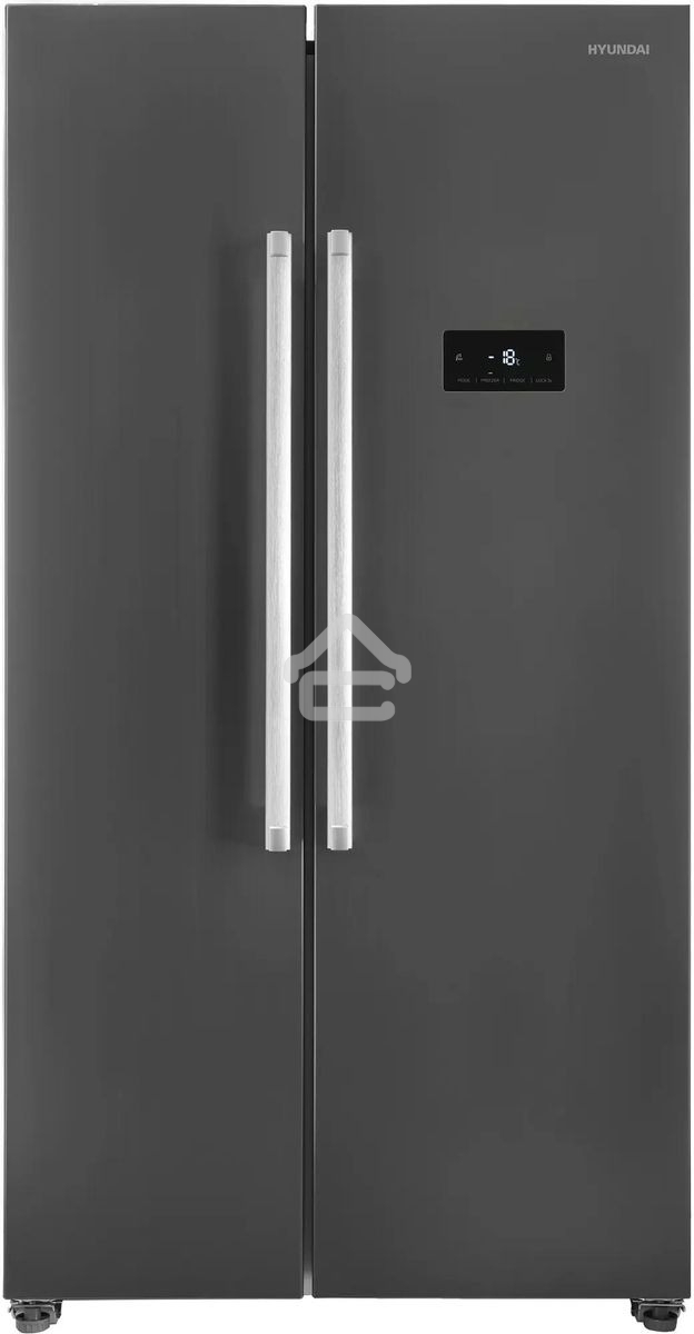 Холодильник Hyundai CS55023F нержавеющая сталь двухкамерный 347/185 л морозилка слева, No Frost, Side by Side