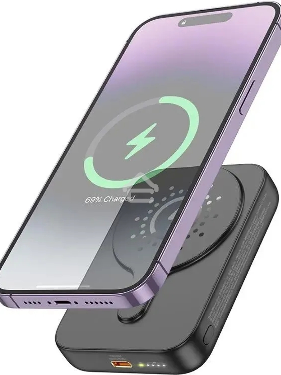 Мобильный аккумулятор Hoco J117A Esteem 10000mAh QC/PD 20W 2A USB-C беспров.зар. черный