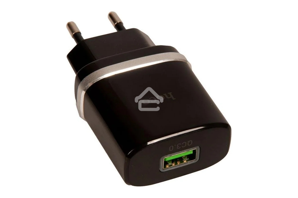 Блок питания (сетевой адаптер) HOCO С12Q Smart QC3.0, кабель Type-C-USB, 5V, 3.0A, черный