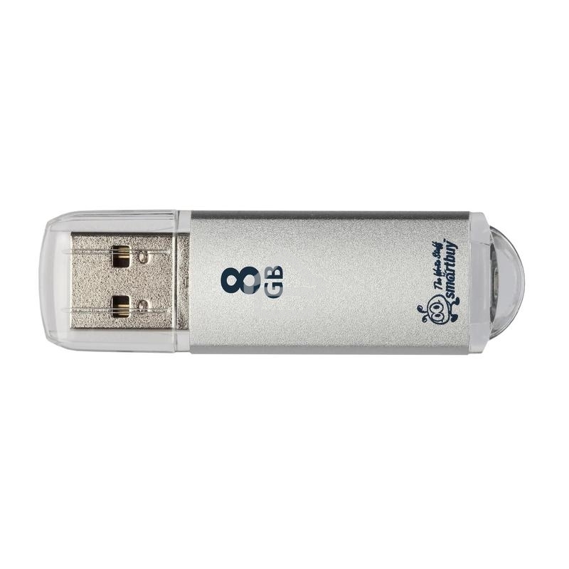 Флешка USB Smartbuy 8 Gb USB <USB 2.0> Smartbuy V-Cut серебристый(SB8 GbVC-S)
