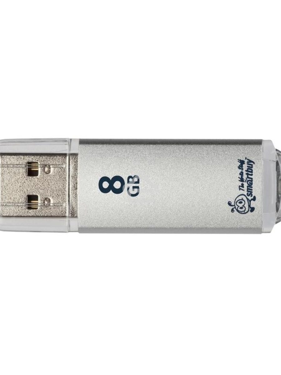 Флеш диск 8Gb USB Drive <USB2.0> Smartbuy V-Cut Silver (SB8GBVC-S)