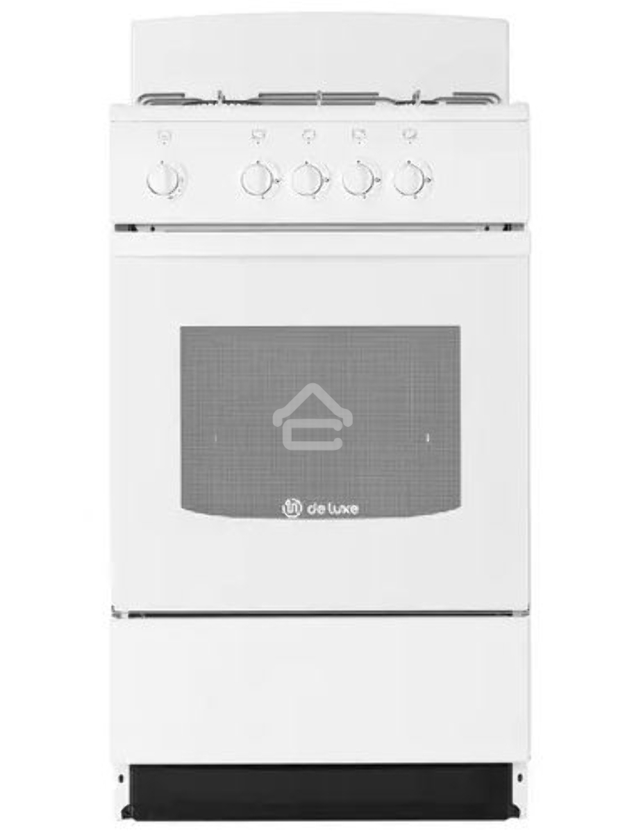 Плита газовая De Luxe 5040.45Г (Щ) -001 белый, конфорок 4 газовых, духовка 46 л, 50 см x 85 см x 50 см