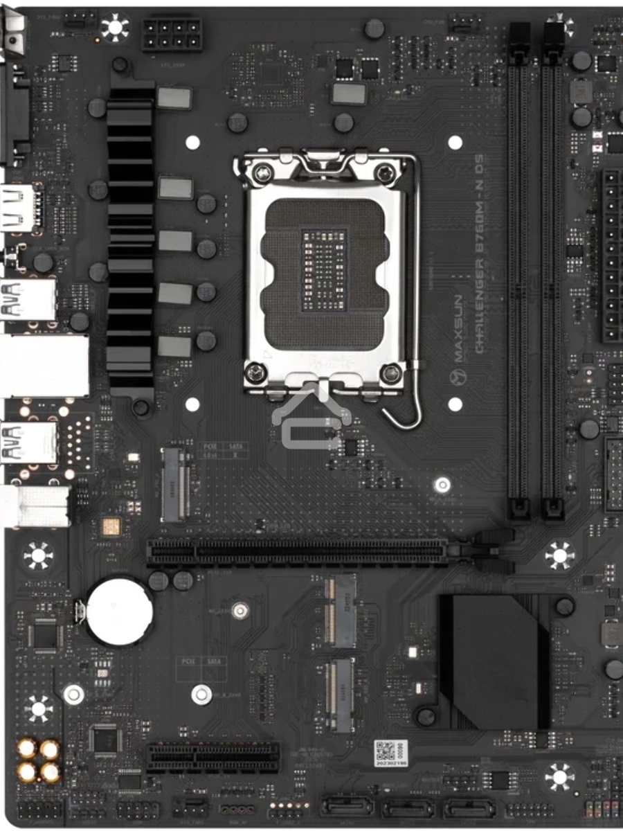 Материнская плата Maxsun Challenger B760M D5, LGA 1700, Intel B760, 2xDDR5, 3xSATA, 2xM.2, 1xPCIe 4.0 x16, 1xPCIe x4, 1xVGA, 1xHDMI, 1x 1Gb LAN, 2xUSB-A 2.0, 4xUSB-A 3.2 Gen 1, 5.1, mATX