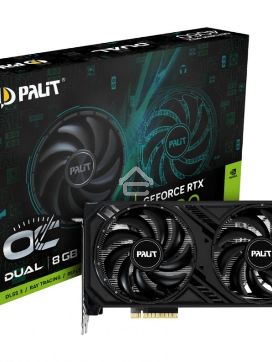 Видеокарта Palit PA-RTX4060 DUAL OC 8GB 8192Mb 128 GDDR6 1830/17000 HDMIx1 DPx3 HDCP Ret