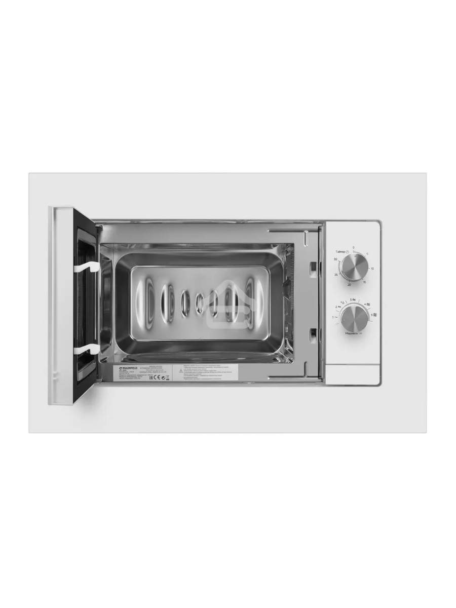 Микроволновая печь встраиваемая Maunfeld JBMO725WH01 белый, 20 л, 700 Вт, переключатели - поворотный механизм